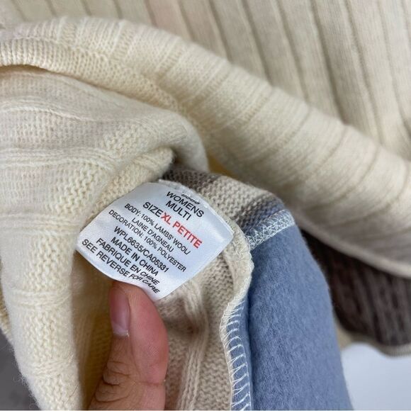 NEW Vintage Woolrich Lamb's Wool Patchwork Zip Up Sweater Vest Size XL Petite - Picture 8 of 10